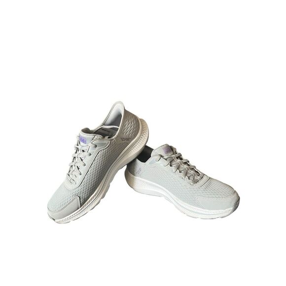 Womens SKECHERS SLIP-INS: GO RUN CONSISTENT 2.0-ENDURE Gray Lavender MESH SZ‎ 9 - Picture 1 of 12